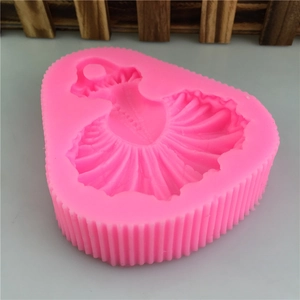 Moule en silicone rose en forme de robe de ballerine pour savon et décor de gâteau