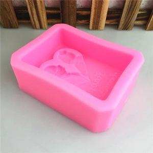 Moule en silicone rose avec texte Happy Wedding et cygnes pour savon ou pâtisserie