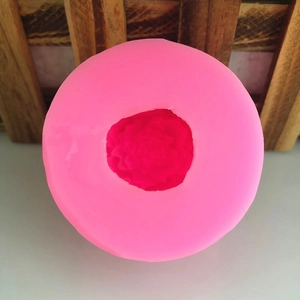 Pink round silicone rose flower mold for DIY handmade soap and fondant cake decorating