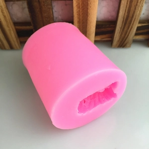 Pink 3D bear silicone mold for handmade candles, fondant cakes and resin crafting