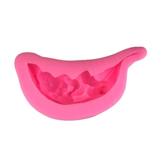 Pink silicone baby sleeping mold for DIY fondant chocolate cake decorating
