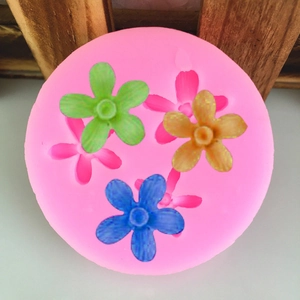 DIY Mini Flower Silicone Mold For Fondant Cake Decoration Chocolate Clay Handmade Craft Tool Pink Floral Baking Mold