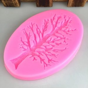 Pink silicone coral branch mold for DIY cake fondant and chocolate making designs