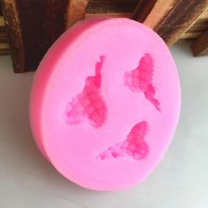 Pink heart bow lollipop silicone mold for chocolate fondant and cake decoration