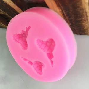 Mini heart and bow lollipop silicone mold for chocolate and fondant cake decoration