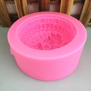 Pink silicone fish and floral craft mold for handmade soap, mousse, and candles