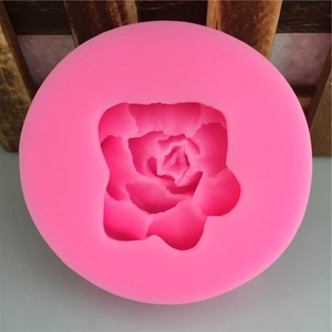 Pink silicone rose flower mold for DIY candles and handmade chocolate crafts