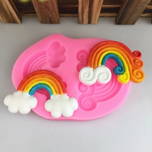 3D Rainbow Cloud Silicone Mold For Fondant Cake Baking Chocolate Decorative Tool Handmade Candy Soap Resin Mould