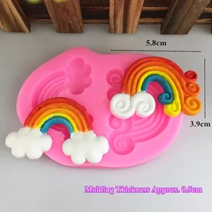 3D rainbow and clouds silicone mold for fondant and chocolate cake decorating