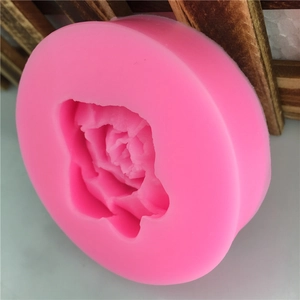 Pink succulent rose flower silicone mold for handmade soap, candle and DIY crafts
