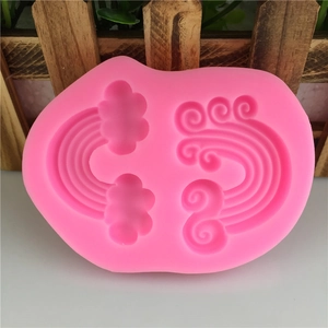 3D rainbow and cloud silicone mold for fondant cake decorating and DIY chocolate craft
