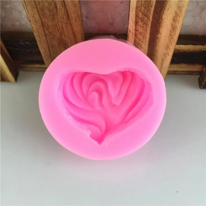Pink heart-shaped 3D silicone mold for chocolate, candy and DIY soap making