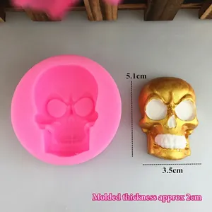 Moule en silicone crâne 3D pour fondant et chocolat DIY avec hauteur 5.1cm