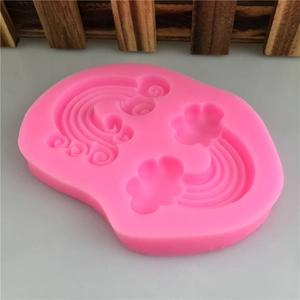 3D rainbow and cloud silicone mold for fondant cakes and chocolate decorating