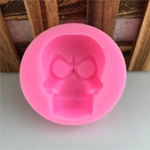 Moule silicone tête de mort 3D rose pour décoration gâteau Halloween et chocolat