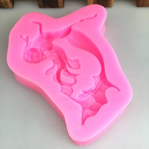 Stampo in silicone a coda di sirena rosa per decorazioni torte in fondente e cioccolato