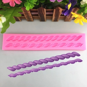 Rope Chain Silicone Mold For Chocolate Fondant Cake Border Decoration Baking Tool DIY Sugar Craft Mould Pink