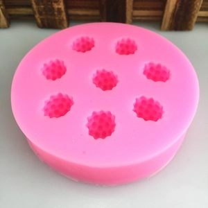 Pink 8-hole silicone mold for realistic berry, raspberry, and fondant cake designs