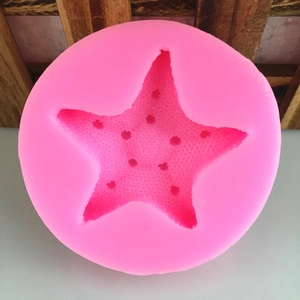 Pink starfish silicone mold for DIY ocean themed fondant cakes and resin art
