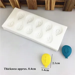 0-9 Balloon number silicone mold for fondant cake decorating and DIY chocolate baking