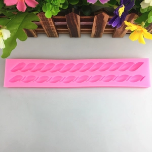 Pink silicone rope texture mold for fondant cake borders and handmade chocolate crafts