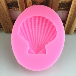 Stampo in silicone rosa con trama a conchiglia per torte fondenti e sapone fai-da-te
