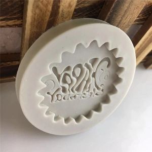 Happy Birthday round silicone mold with wavy edges for chocolate and fondant baking