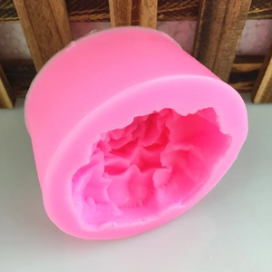 Bright pink carnation silicone flower mold for handmade DIY candles and soap making
