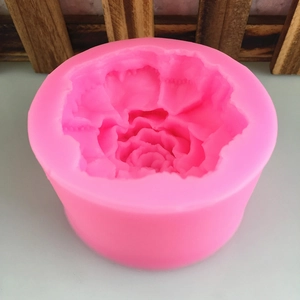 Pink carnation silicone flower mold for handmade soap, candles and DIY fondant cakes