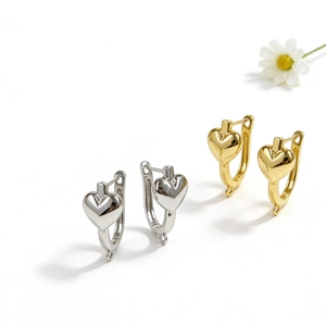 U-vormige hart oorbellen haken in goud en zilver voor DIY sieraden maken