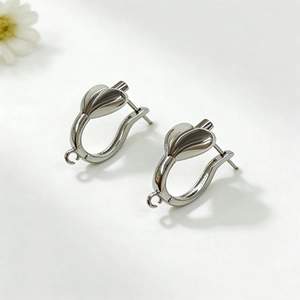 U-vormige hartvormige oorbelonderdelen in zilver voor DIY sieraden maken accessoires