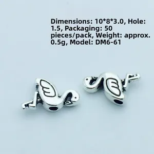 Vintage flamingo alloy jewelry connectors 10x8mm for DIY bracelets and necklaces 50pcs