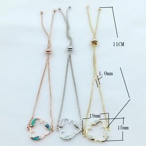 Adjustable Dolphin Bracelet Copper Base With Synthetic Opal Inlay Box Chain Slider Clasp Marine Style Jewelry For Women Gift
