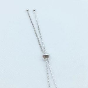 Verstellbare Box-Kette aus Silber mit Schiebeverschluss für DIY-Schmuckherstellung