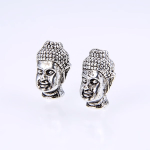 Vintage Buddha-Kopf Perlen aus Legierung für DIY-Schmuckherstellung und Armbänder