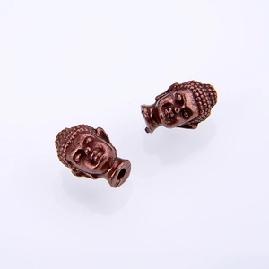 Vintage Bronze Buddha-Kopf Perlen aus Zinklegierung für DIY-Schmuck und Armbandherstellung