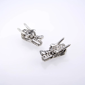 Vintage silver alloy dragon head charms for DIY jewelry making and craft supplies