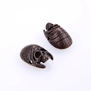 Vintage bronzen schedel kralen met Indiaans stamhoofd ontwerp voor DIY sieraden maken