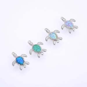 Creativo Carino Tartaruga Marina Opale Artificiale Ciondolo Connettore Rame Galvanico Animale DIY Accessori Gioielli per Donne