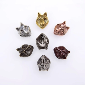 DIY Wolfskopf-Zinklegierungsperlen in Alt-Silber, Gold und Bronze Finish