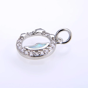 Colgante de luna con opale y estrellas de circonita para collares y pulseras DIY