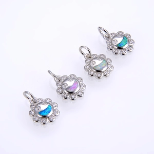 Kupfer Zirkonia Opal Sonnenblume Smiley Gesicht Anhänger Süß Floral Charme Für DIY Schmuckherstellung Westliche Mode Zubehör