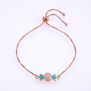 Roségoldenes verstellbares Bonbon-Armband mit Zirkonia und farbenfrohen Opalen