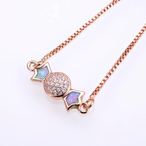 Roségoldenes Armband in Bonbonform mit Mikropastell-Opal und Boxkette für Damen
