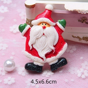 Charming Santa Claus resin ornament for Christmas decor and holiday gift, 4.5x6.6cm size