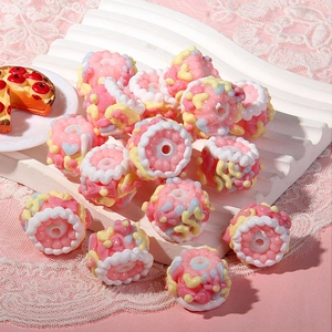 Pink acrylic cupcake beads for DIY jewelry making and cute handmade phone charms
