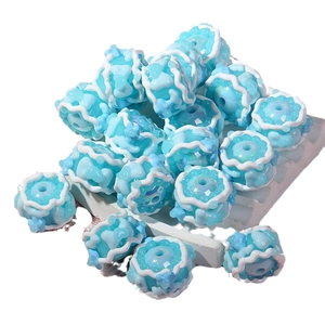 Blue and white layered flower beads for DIY jewelry and beaded phone chains