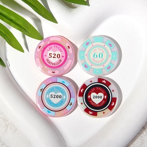 Jetons de poker colorés en acrylique pour bijoux DIY et chaînes de téléphone