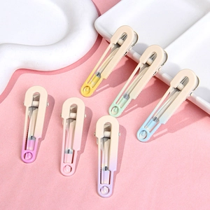 Set of 6 sweet gradient matte metal hair clips in macaron colors for women and girls
