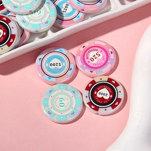 Perles jetons de mahjong en acrylique pour porte-clés DIY avec motifs poker Las Vegas